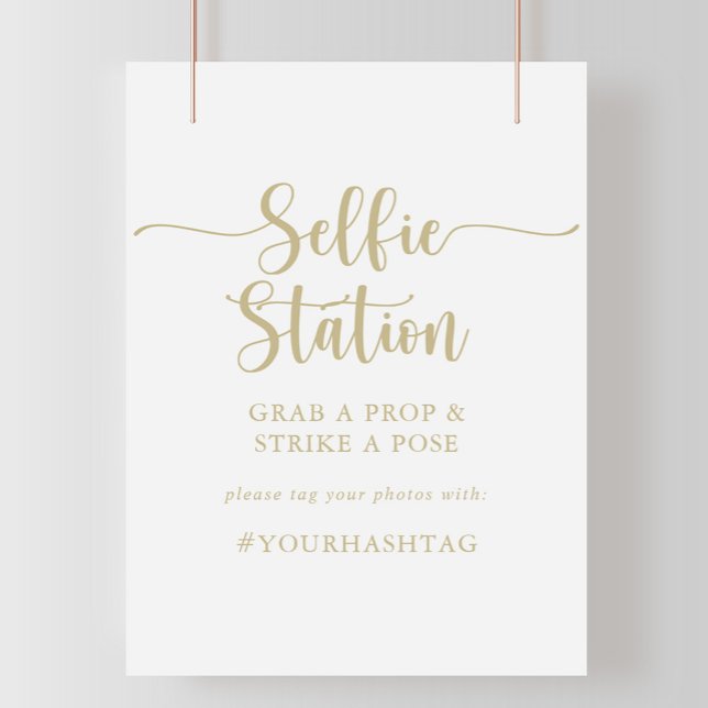 Poster Sinal de Estação de Selfie com Caligrafia Minimali (Criador carregado)