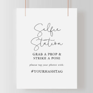 Poster Sinal de Estação de Selfie Simples e Elegante com
