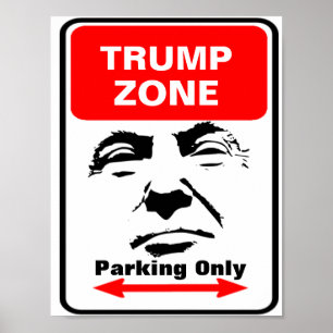 Poster Sinal de Estacionamento da Zona de Trump