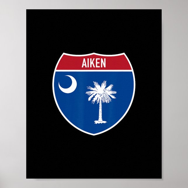 Poster Sinal de Estrada Interestadual da Bandeira de Aike (Frente)