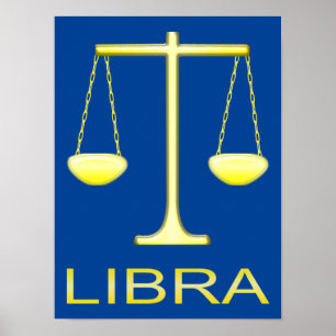Poster Sinal de estrela do Ouro Libra Escala