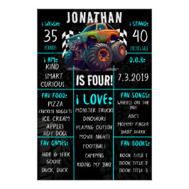 Pôster Sinal de Etapa de Festa de aniversário de Caminhão