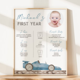 Poster Sinal de Etapa de Fotografia do Carro Race Retroat