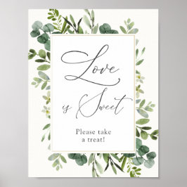 Poster Sinal de Eucalipto Amor é um Doce Tratamento