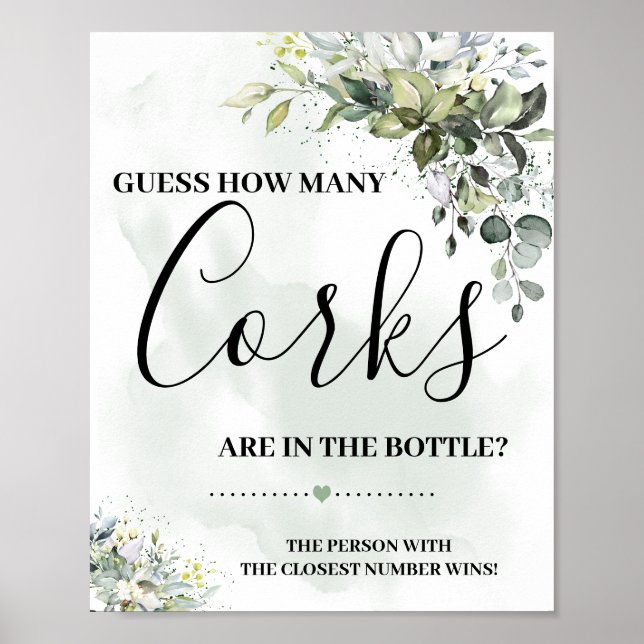 Poster Sinal de eucalipto verde suculento quantos cortiço (Frente)