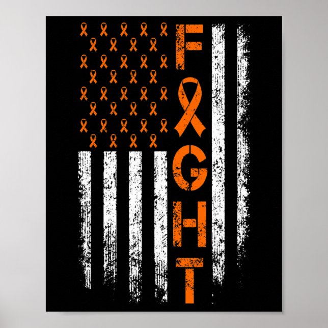 Poster Sinal de Faixa Laranja - Consciência da Leucemia (Frente)