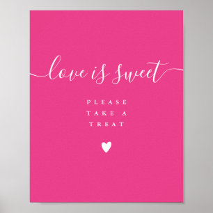 Poster Sinal de Favor Amor Cor-de-Rosa é Doce