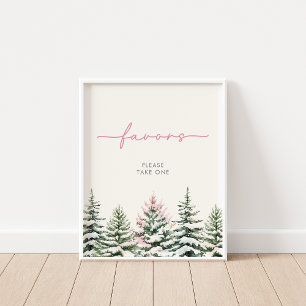 Poster Sinal de Favor da Floresta de Inverno