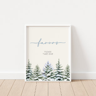 Poster Sinal de Favor da Floresta de Inverno
