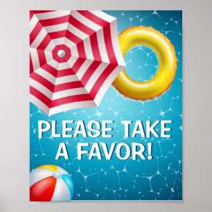 Poster Sinal de Favor da Parte piscina