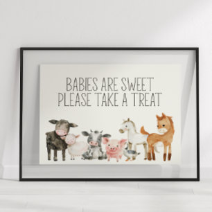 Poster Sinal de Favor de Animais de Enfermeira de Fazenda