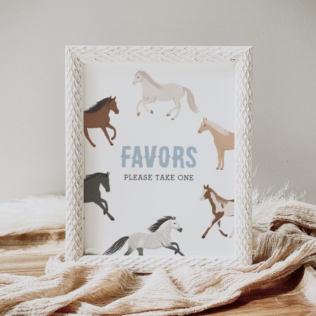 Poster Sinal de Favor de Aniversário de Cowboy de Cavalo  (Criador carregado)