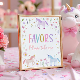 Poster Sinal de Favor de Aniversário Rosa Pastel Prado de