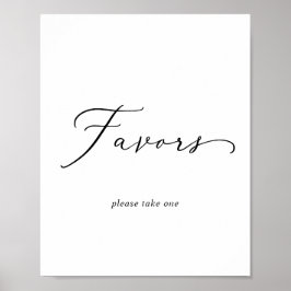 Poster Sinal de Favor de Casamento com Caligrafia Preta D