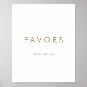 Poster Sinal de Favor de Casamento com Tipografia Dourada