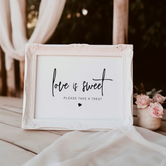 Poster Sinal de Favor de Casamento de Amor Simples Doce (Criador carregado)
