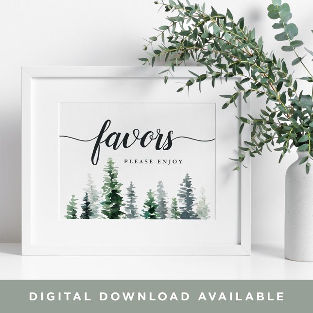 Poster Sinal de Favor de Casamento de Madeira em Grove (Criador carregado)