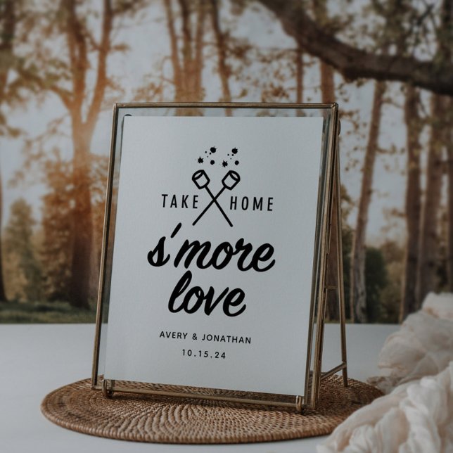 Poster Sinal de Favor de Casamento S'more Amor (Criador carregado)