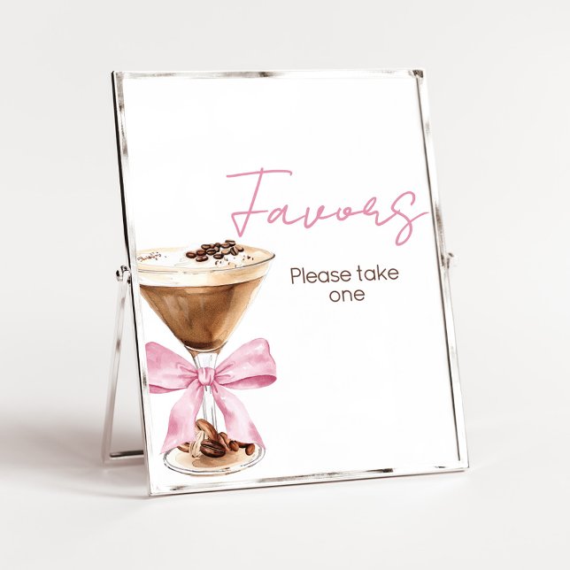 Poster Sinal de Favor de Churrasco de Café Espresso com L (Espresso Baby Shower Sign)