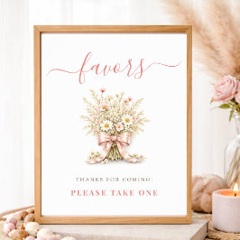 Poster Sinal de Favor de Chuveiro de Bebê Menina Rosa Poé