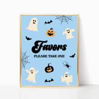 Sinal de Favor de Festa Assustadora de Halloween A