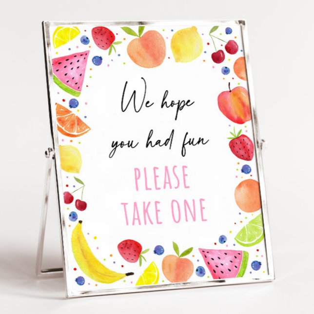 Poster Sinal de Favor de Festa de aniversário Frutti de D (Criador carregado)