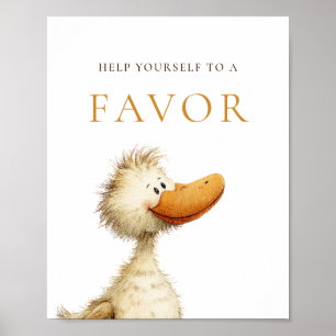 Poster Sinal de Favor de Ganso Bobo Churrasco de Bebê