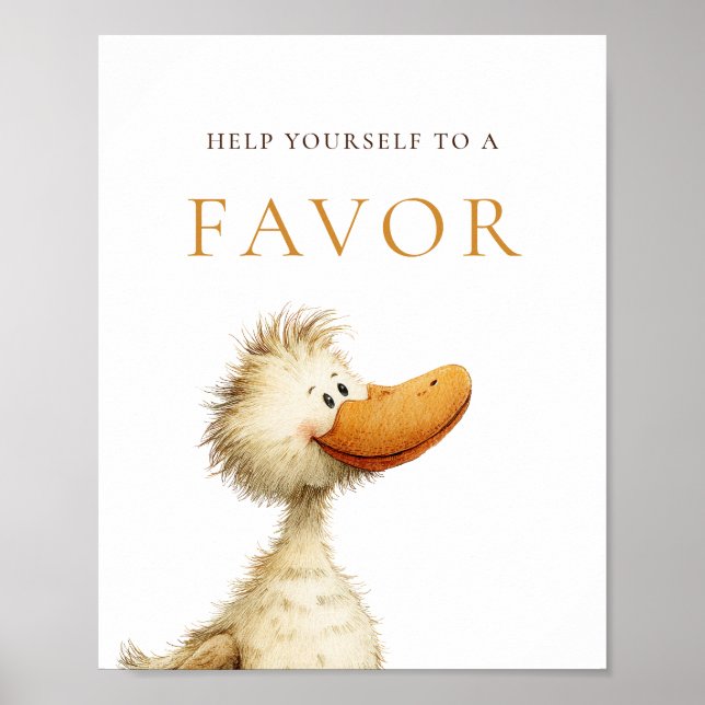 Poster Sinal de Favor de Ganso Bobo Churrasco de Bebê (Frente)