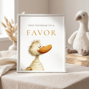 Poster Sinal de Favor de Ganso Bobo Churrasco de Bebê