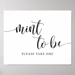 Poster Sinal de Favor de Menta para Casamento Rústico
