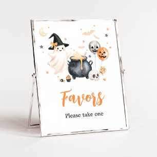 Poster Sinal de Favor de Pequeno Fantasma Laranja Boo