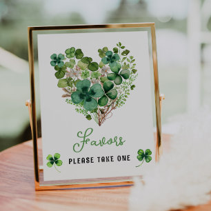 Poster Sinal de Favor de Shamrock Chá de fraldas Sortudo
