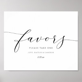 Poster Sinal de Favor do Casamento Script de Luxo Elegant