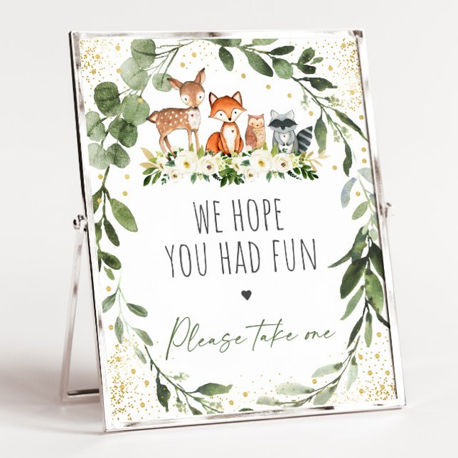 Poster Sinal de Favor do Chá de fraldas da Floresta Verde (Criador carregado)