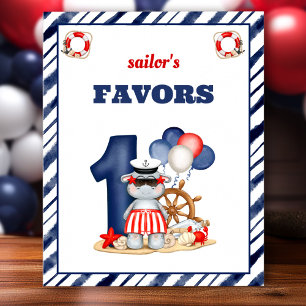 Poster Sinal de Favor do primeiro aniversario Náutico
