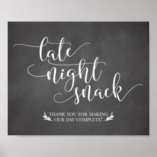 Pôster Sinal de Favor dos Snacks Noturnos Tardios