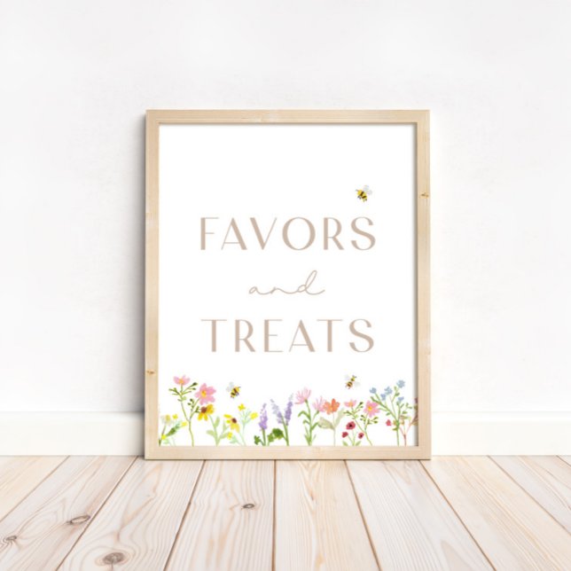 Poster Sinal de Favor Floral e Tratamentos de Bumblebee (Find matching items in our shop!)