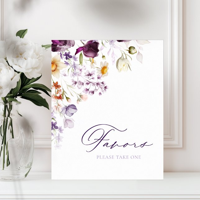 Poster Sinal de Favor Floral Elegante (Criador carregado)