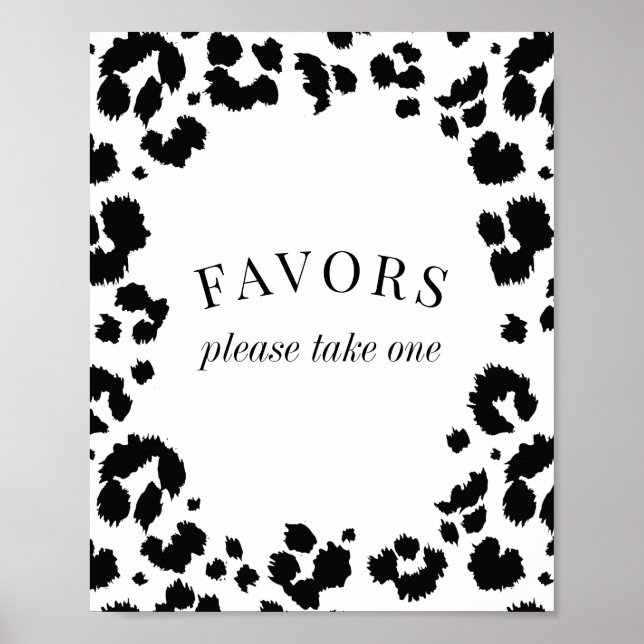 Poster Sinal de Favor Preto do Leopardo Selvagem (Frente)