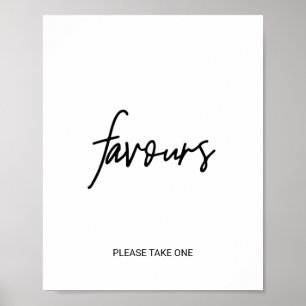 Poster Sinal de Favor Whimsical Caligrafia