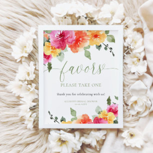 Poster Sinal de favorecimento de chá de panela floral bri