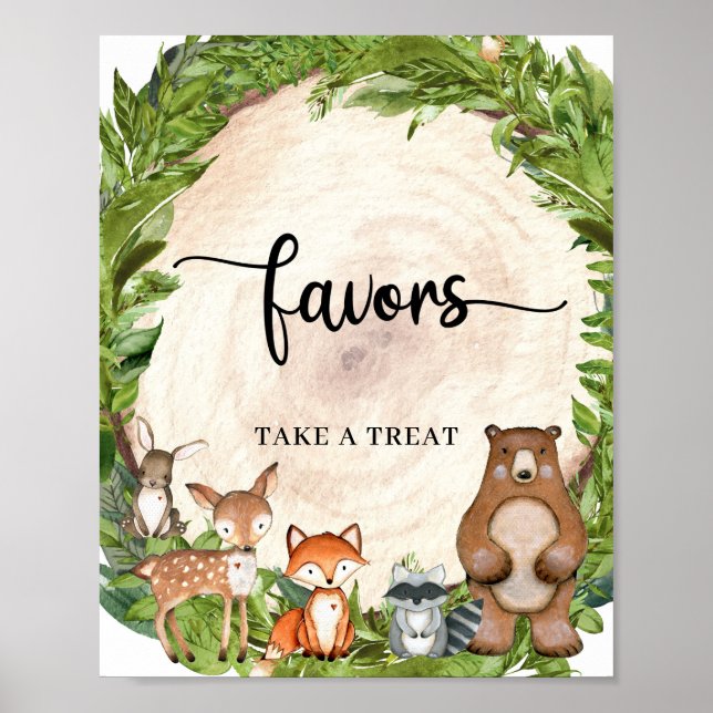 Poster Sinal de favorecimento de fatias de madeira de bos (Frente)