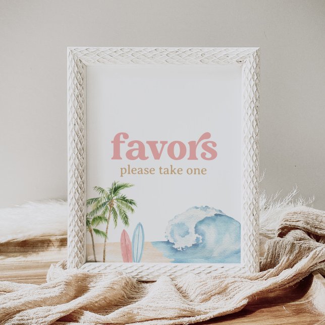 Poster Sinal de favorecimento do Chá de fraldas de praia  (Criador carregado)