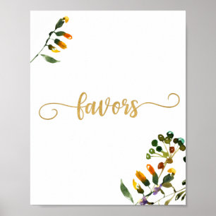 Poster Sinal de favores de flores silvestres