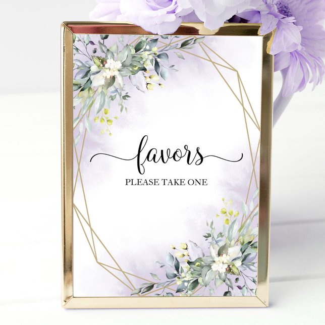 Poster Sinal de Favores Geométricos de Eucalipto Verde (Criador carregado)