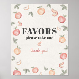 Poster sinal de favorito de pêssego doce