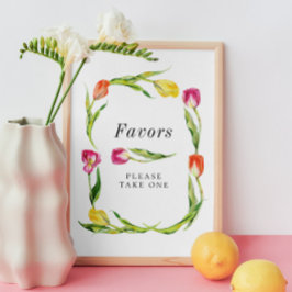 Poster Sinal de Favorito do Chá de panela Tulip Elegante