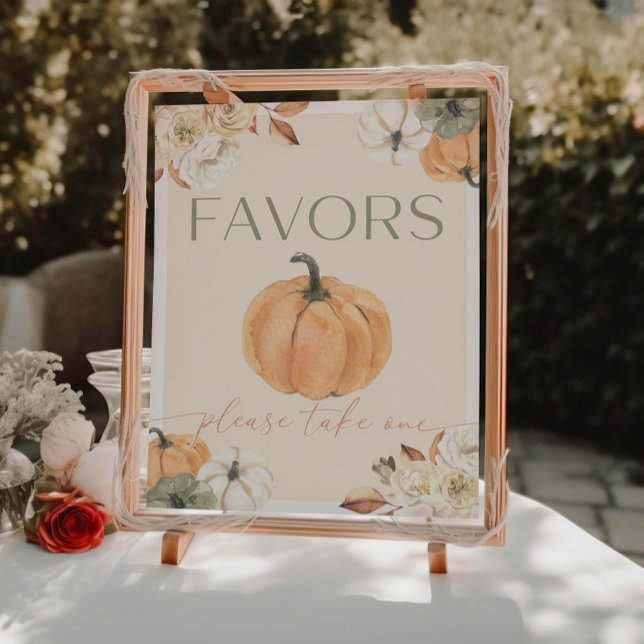 Poster Sinal de Favoritos ao Chá de fraldas de Abóbora (Criador carregado)