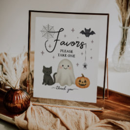 Poster Sinal de Favoritos ao Chá de fraldas do Halloween