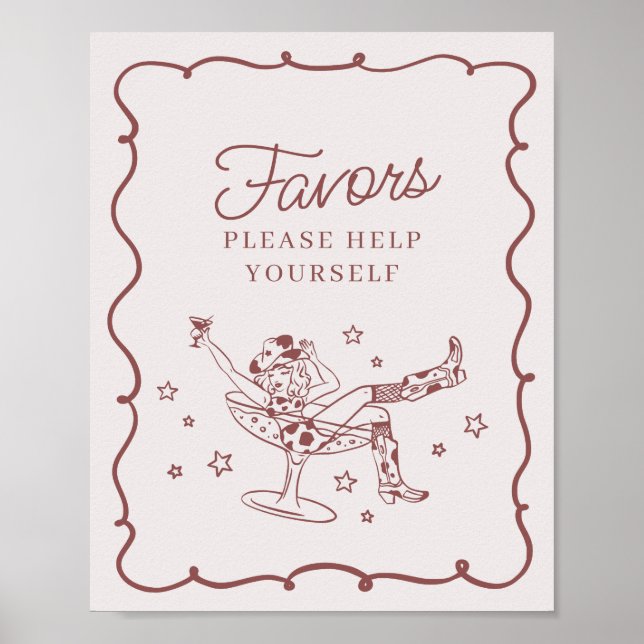 Poster Sinal de Favoritos da Rodeio e Cocktails da Borgon (Frente)